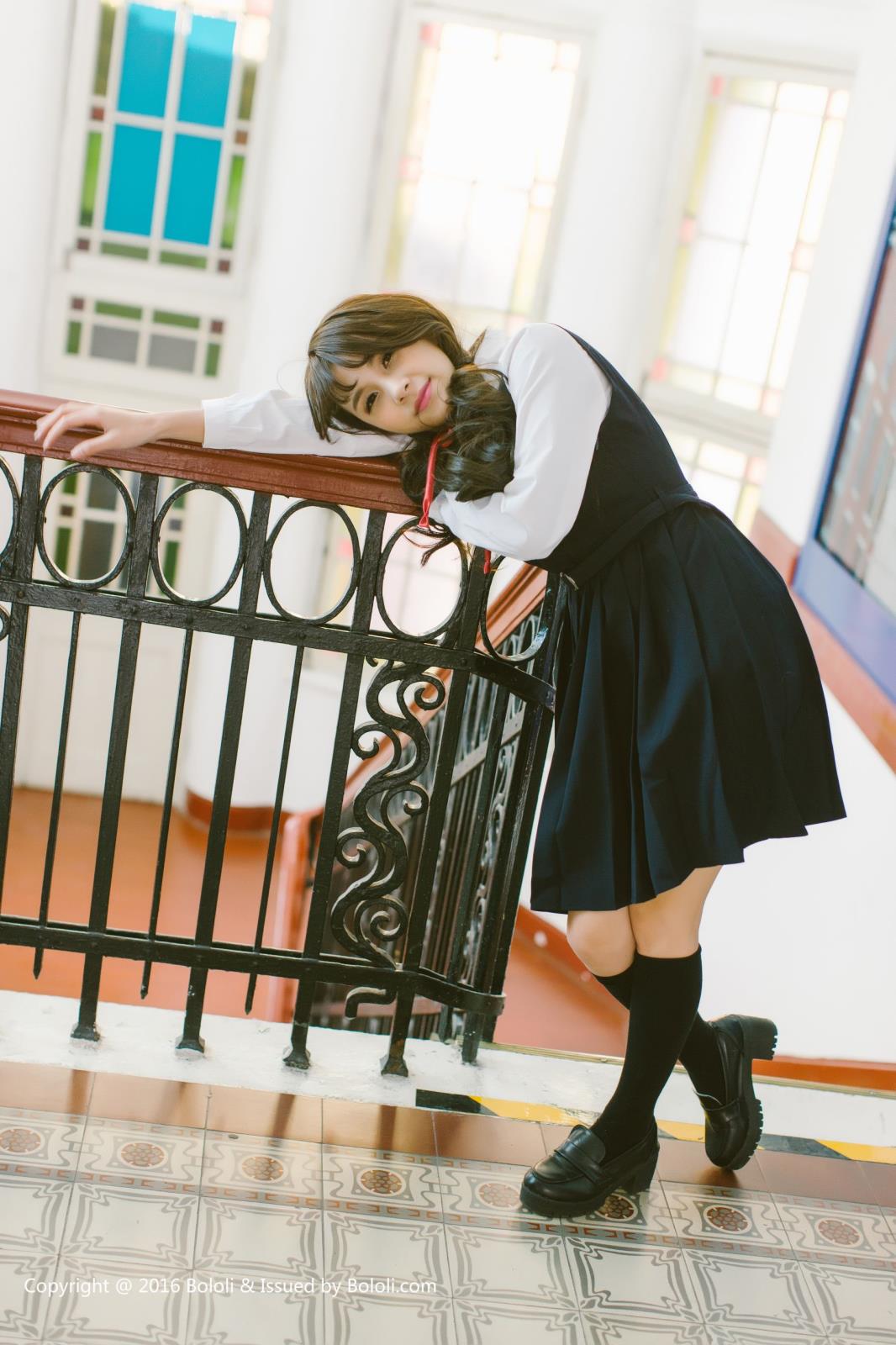 [BoLoli波萝社] 清纯美女夏美酱洛丽塔学生装制服诱惑