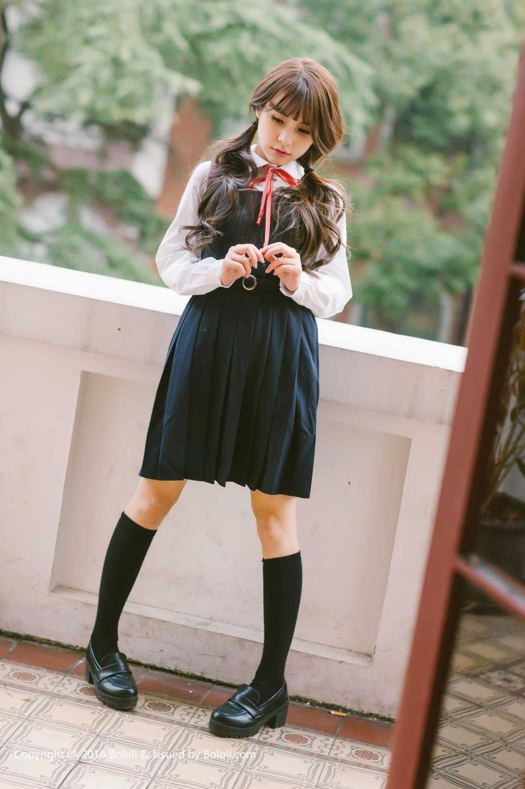 [BoLoli波萝社] 清纯美女夏美酱洛丽塔学生装制服诱惑