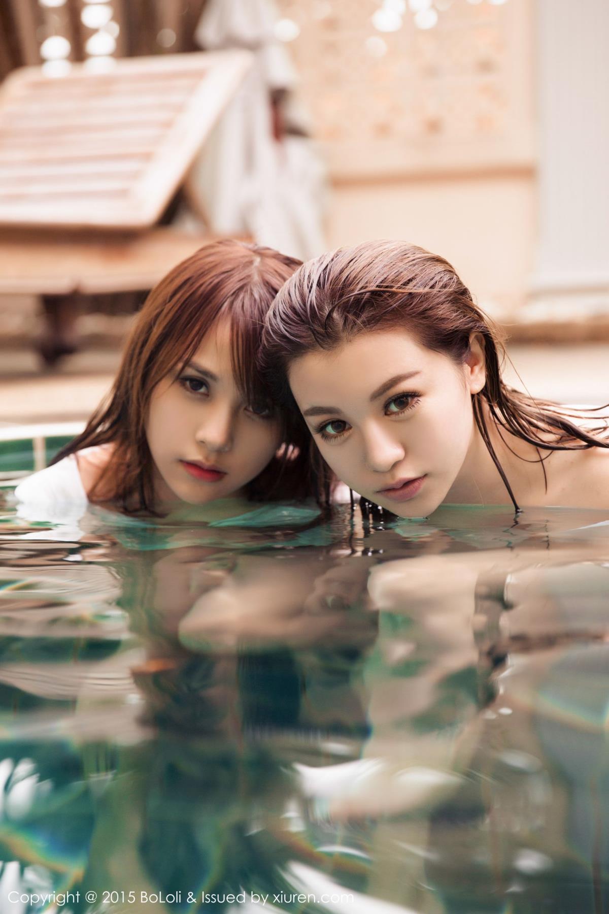 BoLoli波萝社姐妹花夏美酱&刘娅希学生装制服诱惑SM调教套图