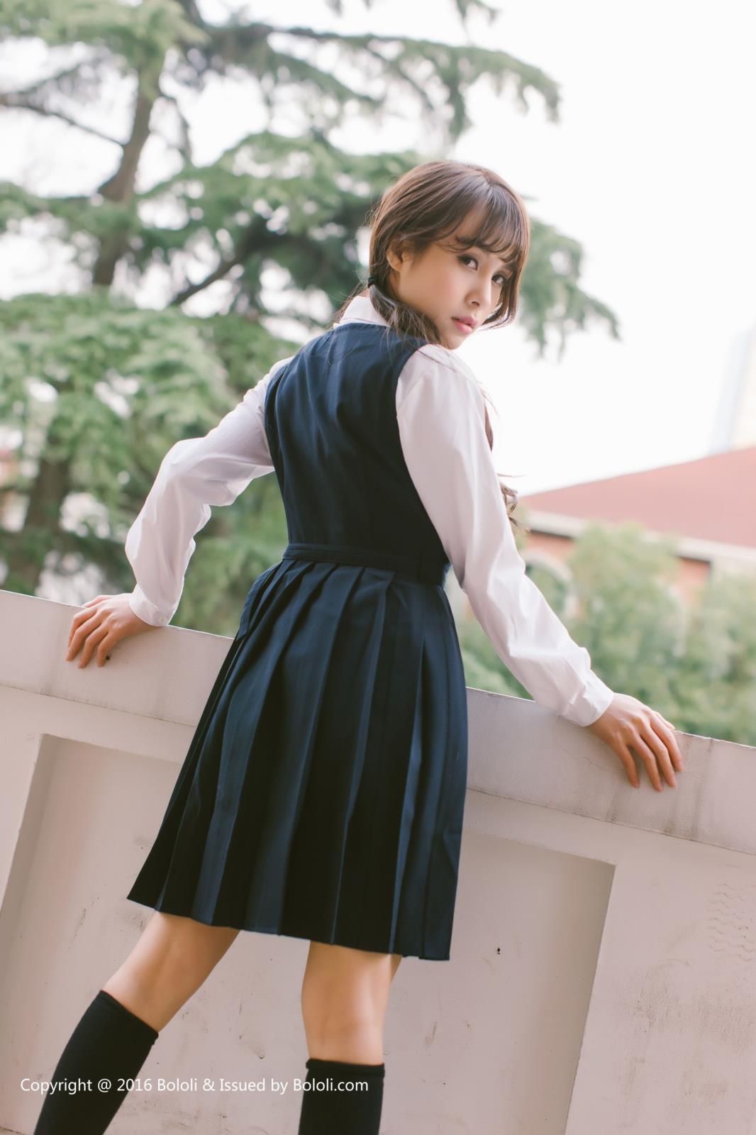 [BoLoli波萝社] 清纯美女夏美酱洛丽塔学生装制服诱惑
