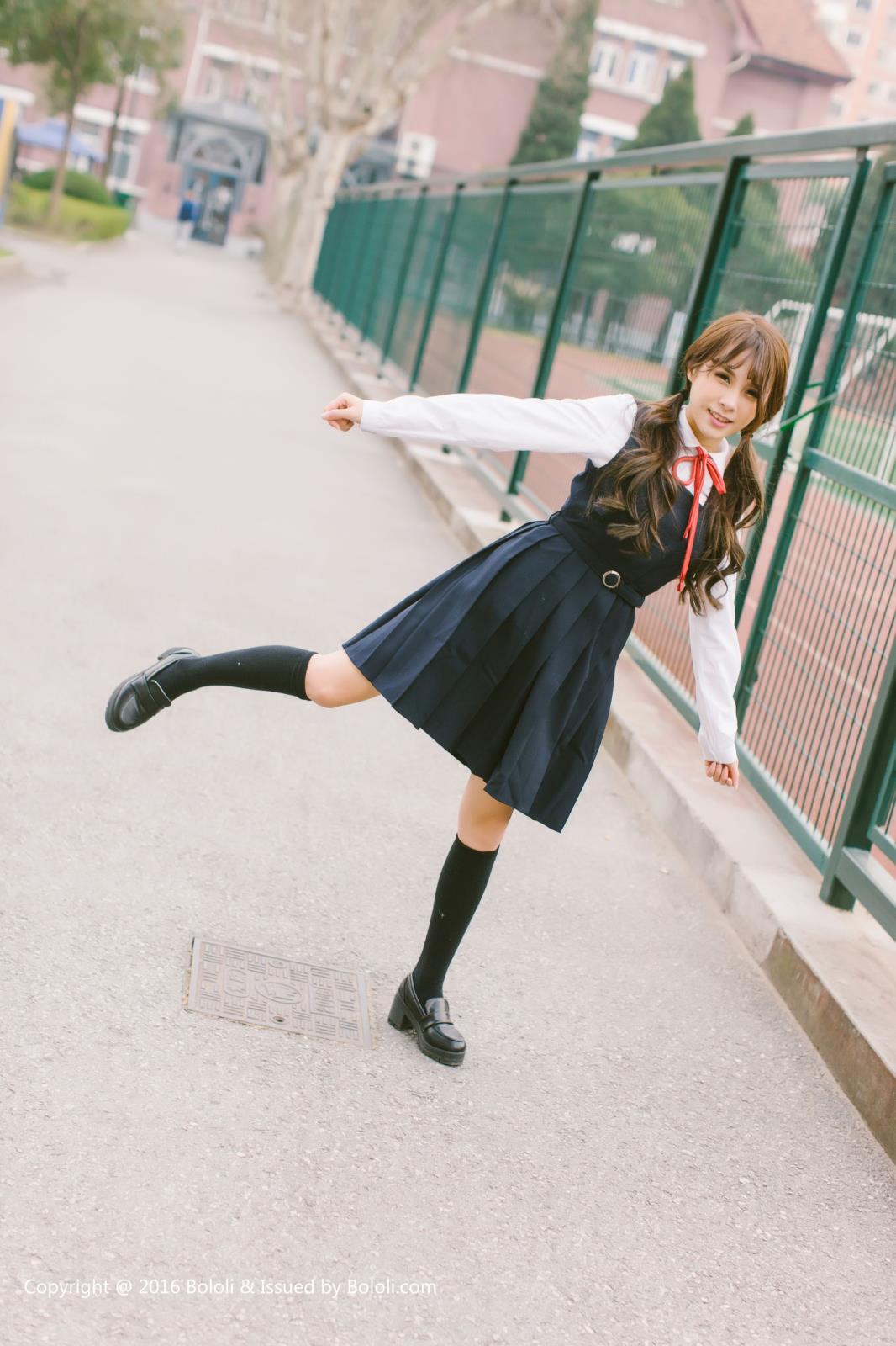 [BoLoli波萝社] 清纯美女夏美酱洛丽塔学生装制服诱惑