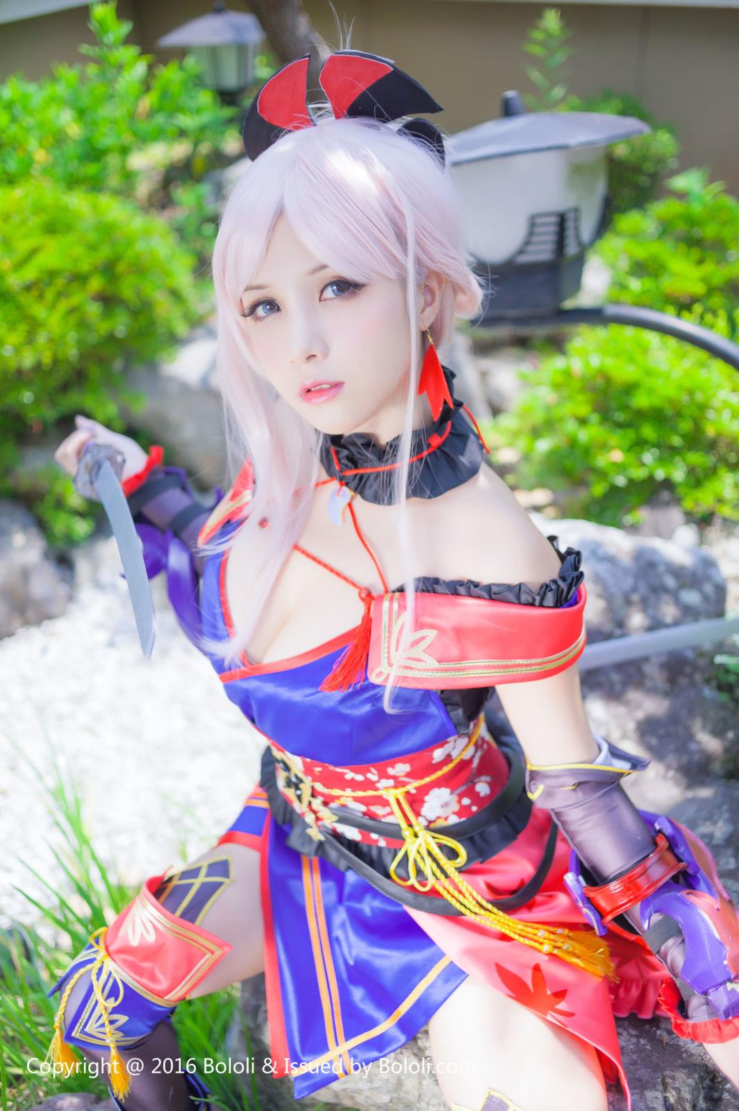 COSer夏美酱古典风COSPLAY宫本武藏露爆乳福利
