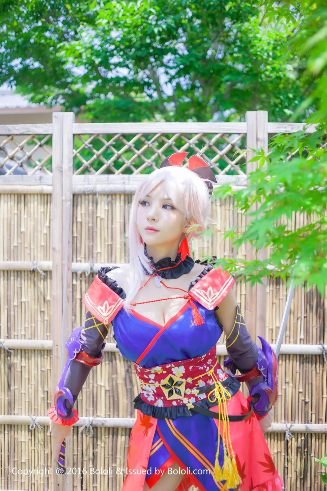 COSer夏美酱古典风COSPLAY宫本武藏露爆乳福利