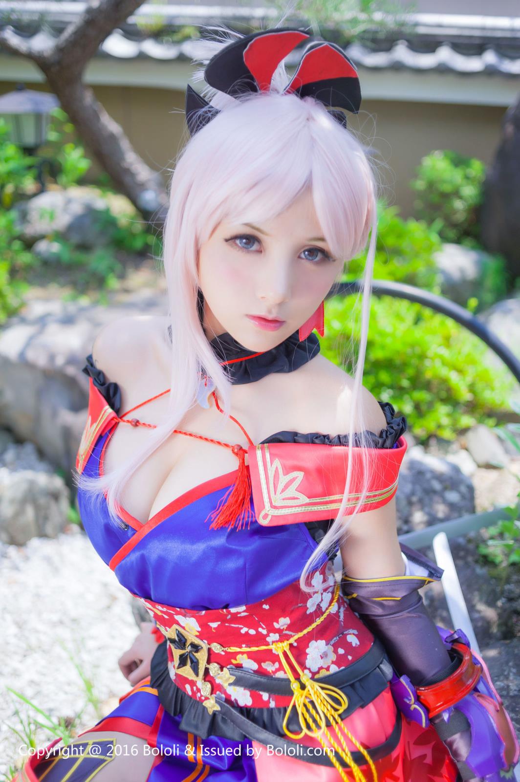 COSer夏美酱古典风COSPLAY宫本武藏露爆乳福利