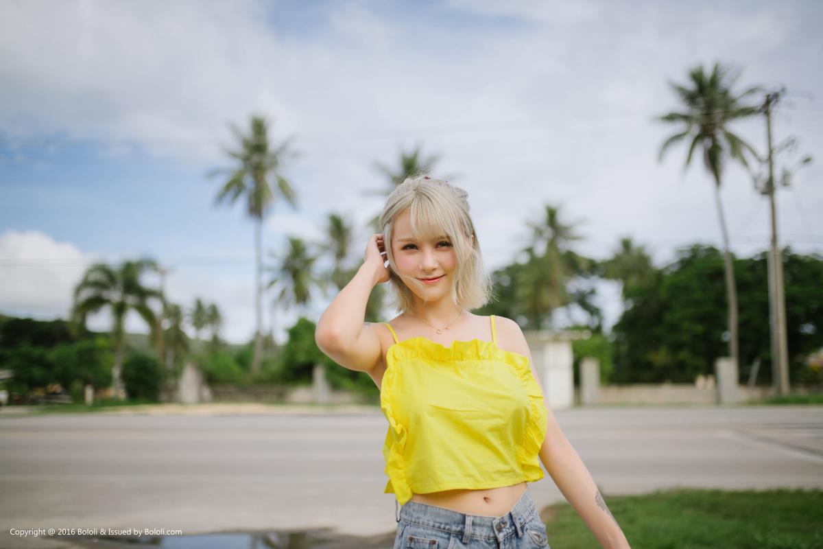 [BoLoli波萝社] 性感美女夏美酱连体针织衣波涛胸汹诱人写真