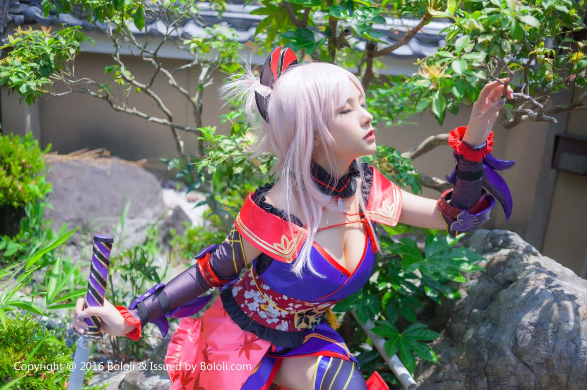 COSer夏美酱古典风COSPLAY宫本武藏露爆乳福利
