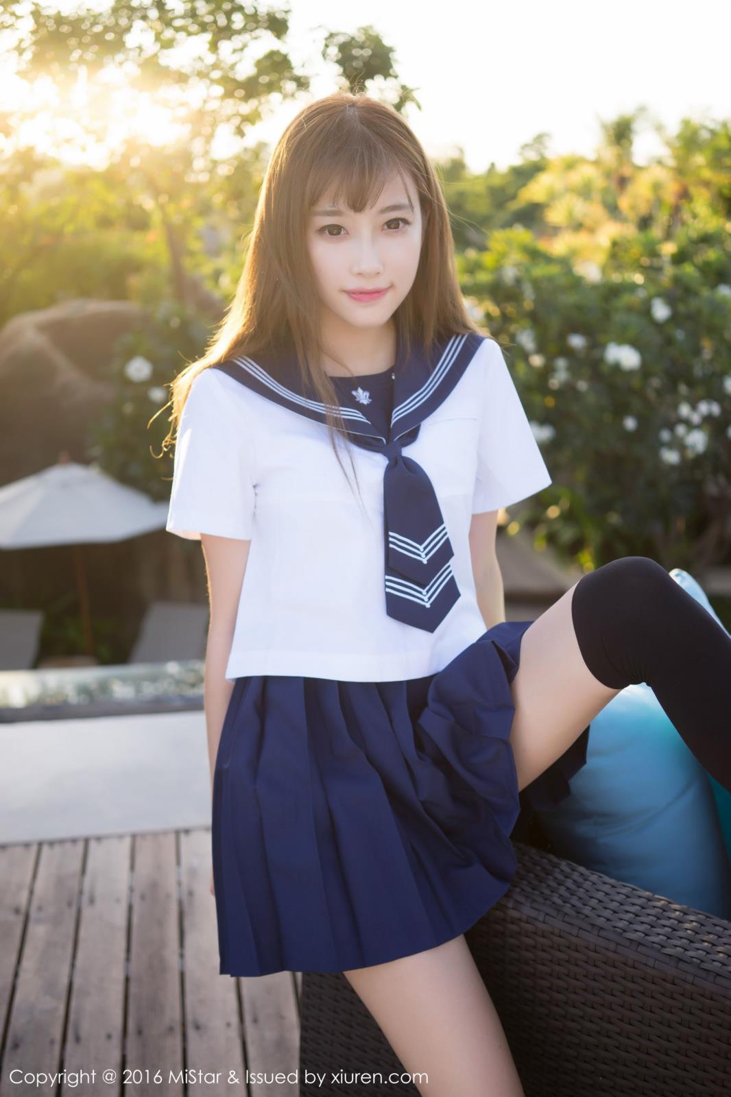 美女模特sugar小甜心CC比基尼学生装制服诱惑苏梅岛旅拍