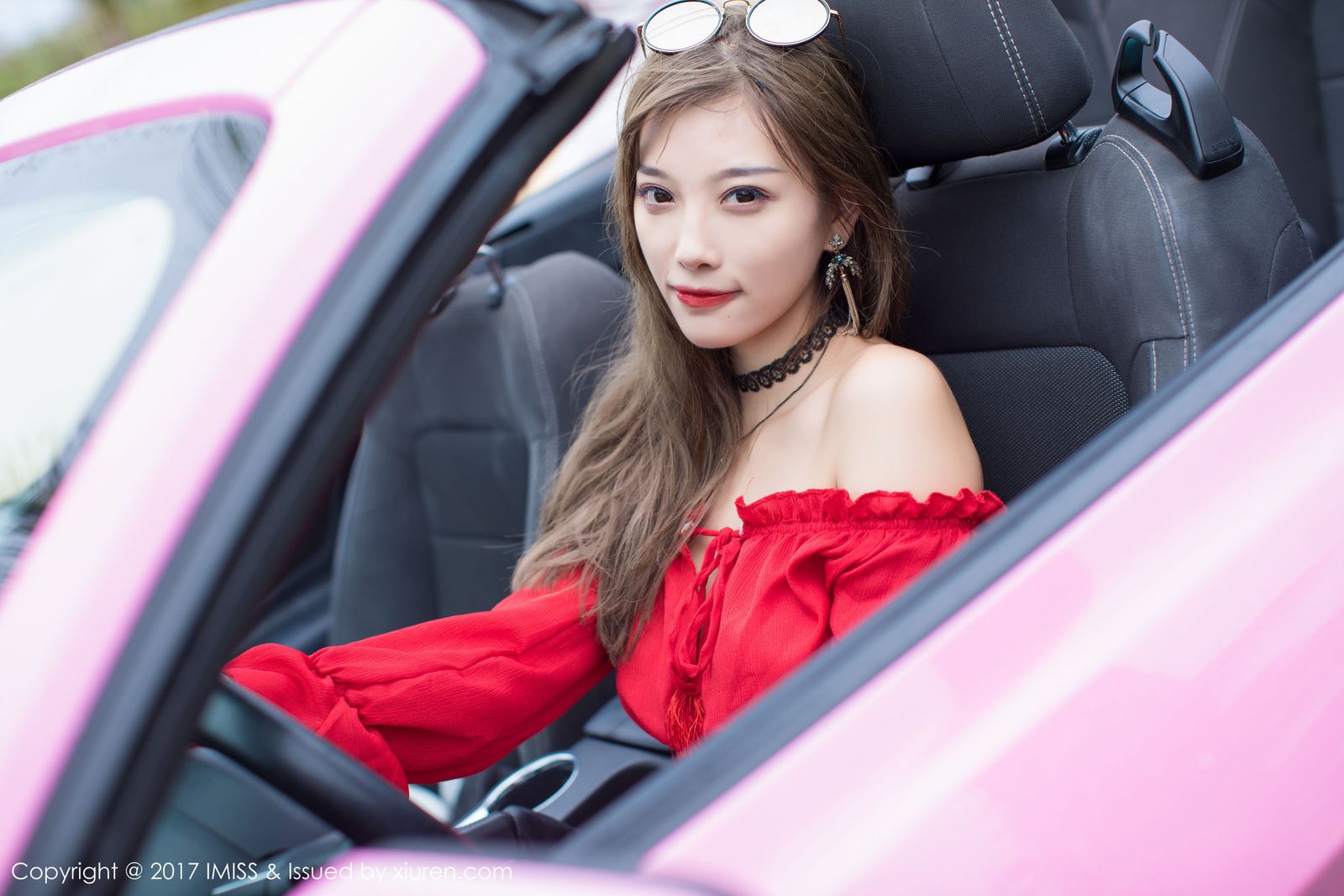 香车美女杨晨晨sugar阳光沙滩比基尼塞班旅拍