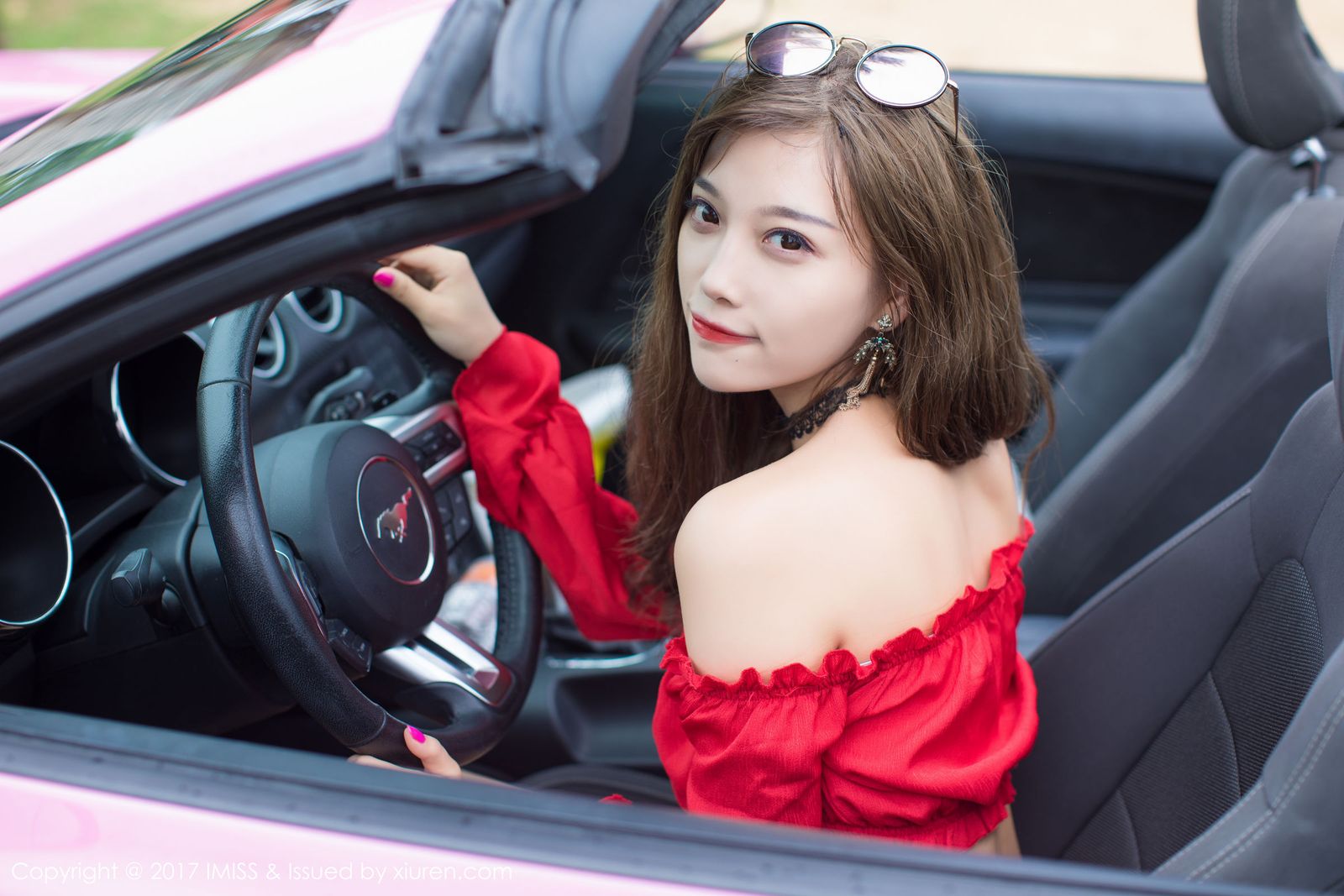 香车美女杨晨晨sugar阳光沙滩比基尼塞班旅拍