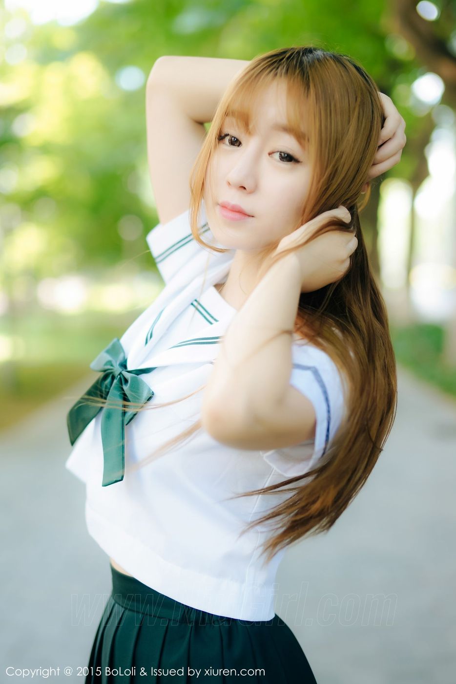 美女模特王雨纯JK水手服学生妹制服诱惑写真