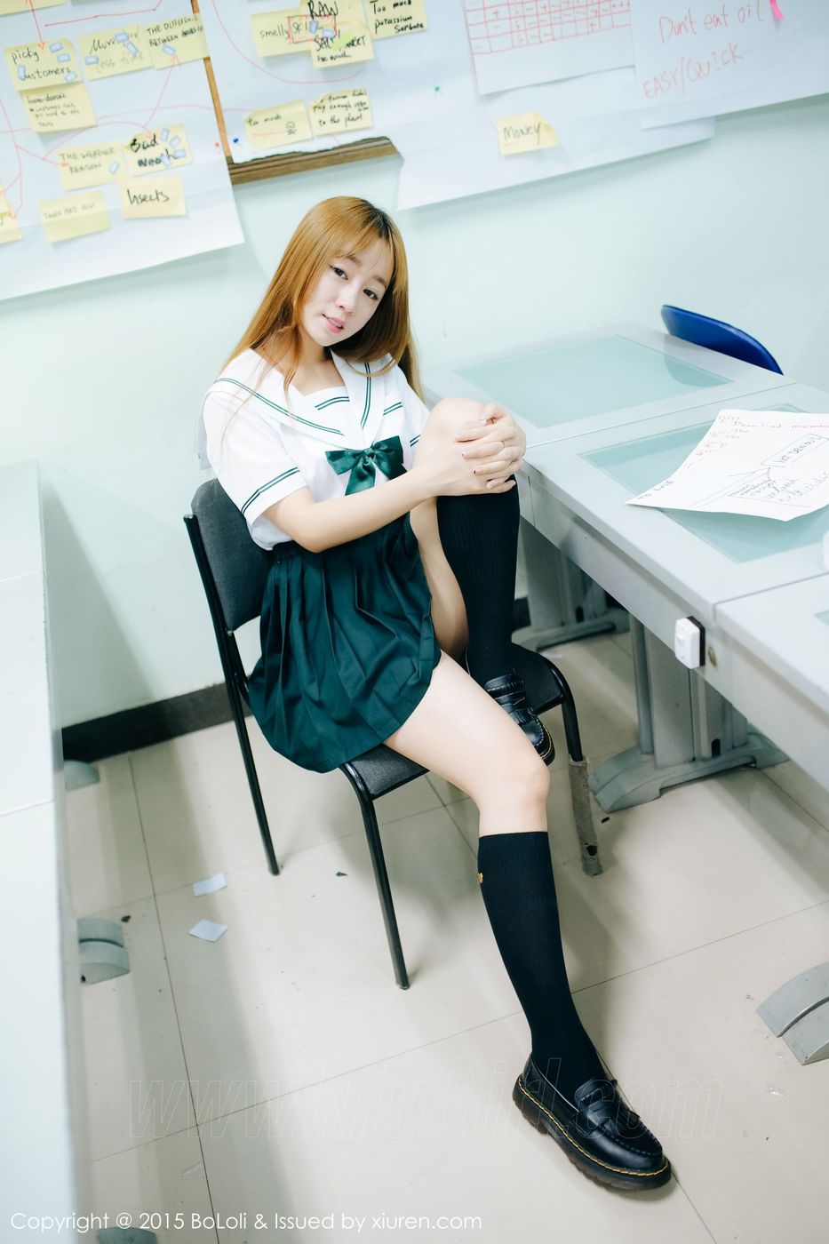 美女模特王雨纯JK水手服学生妹制服诱惑写真