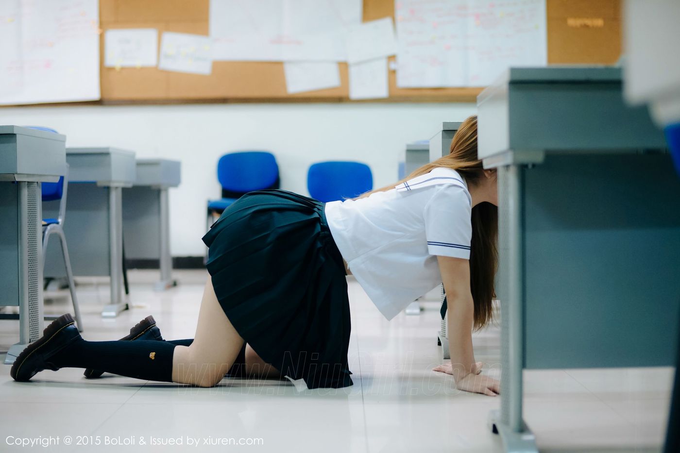 美女模特王雨纯JK水手服学生妹制服诱惑写真
