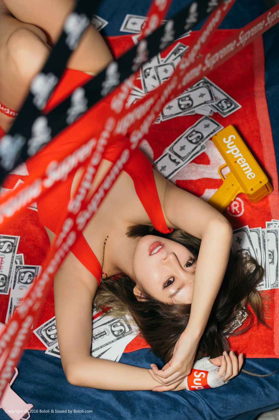 美女模特王雨纯红色诱惑连体衣Superme Vol.133