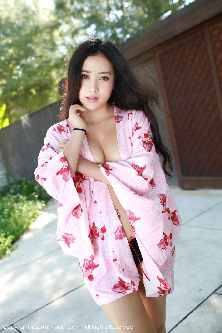 性感女神Manuela玛鲁娜和服系列COS小恶魔巴厘岛旅拍