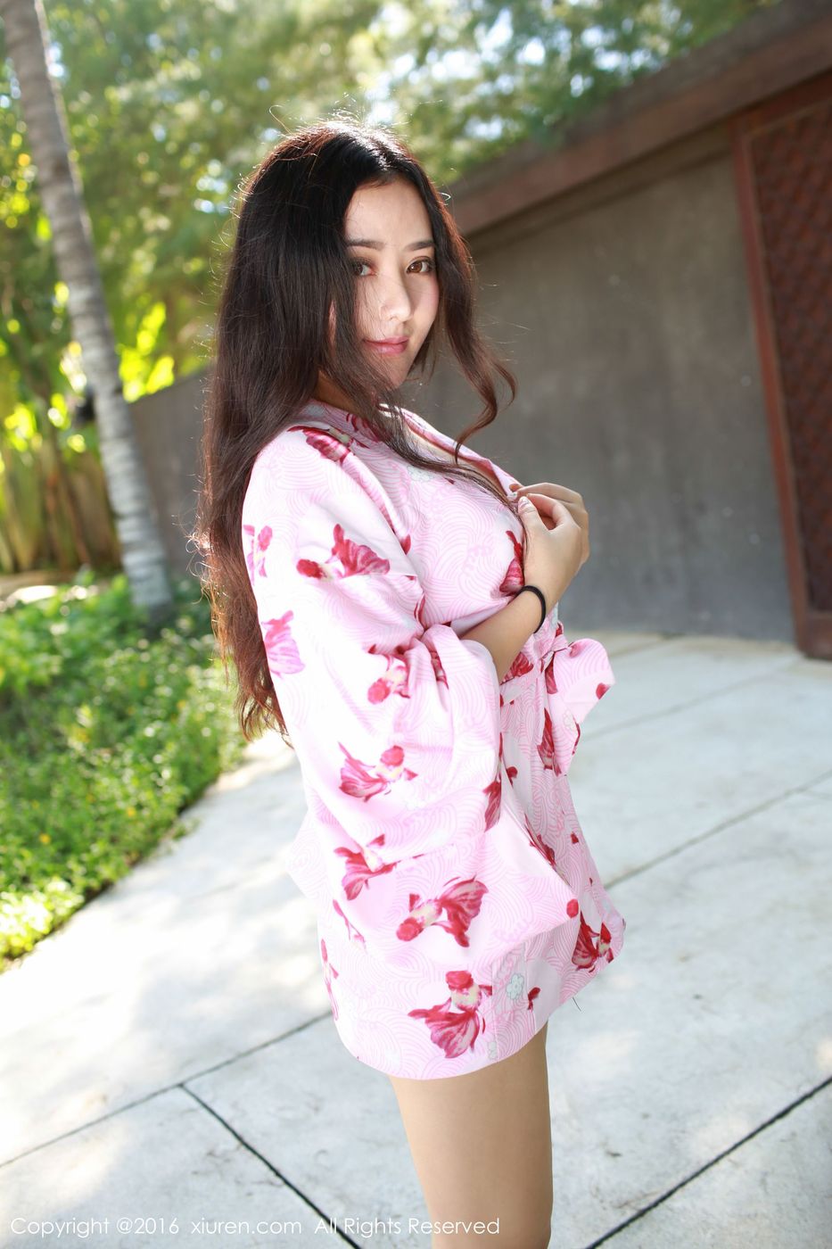 性感女神Manuela玛鲁娜和服系列COS小恶魔巴厘岛旅拍