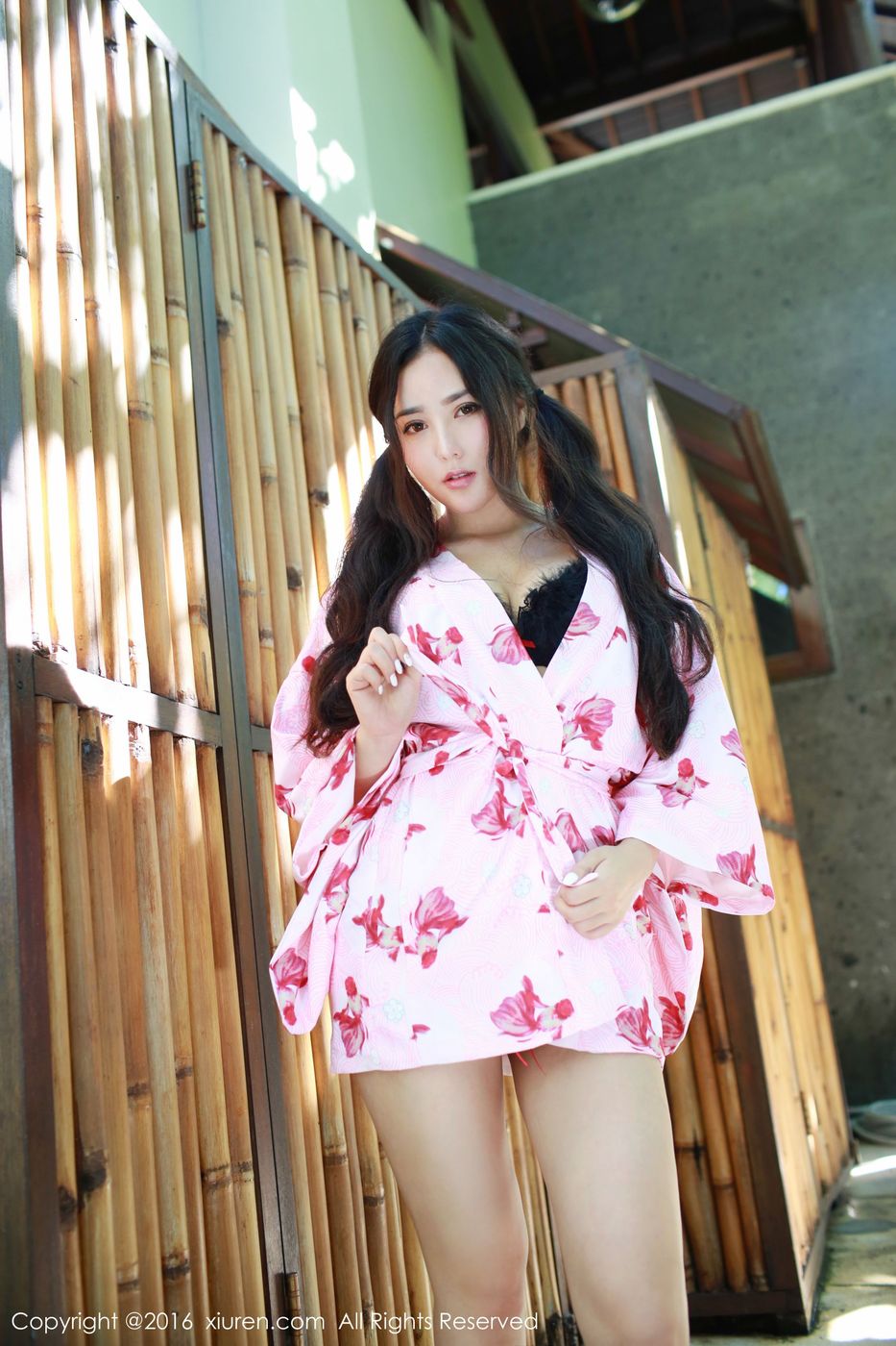 性感女神Manuela玛鲁娜和服系列COS小恶魔巴厘岛旅拍