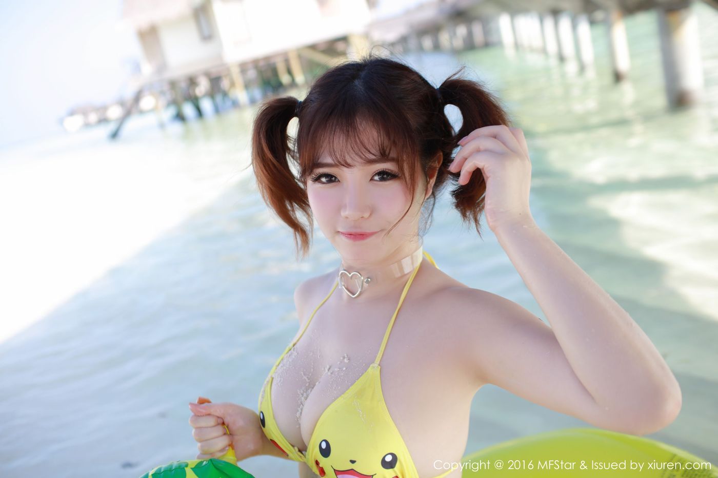 性感女神徐cake运动风泳衣皮卡丘比基尼马尔代夫旅拍 VOL.056