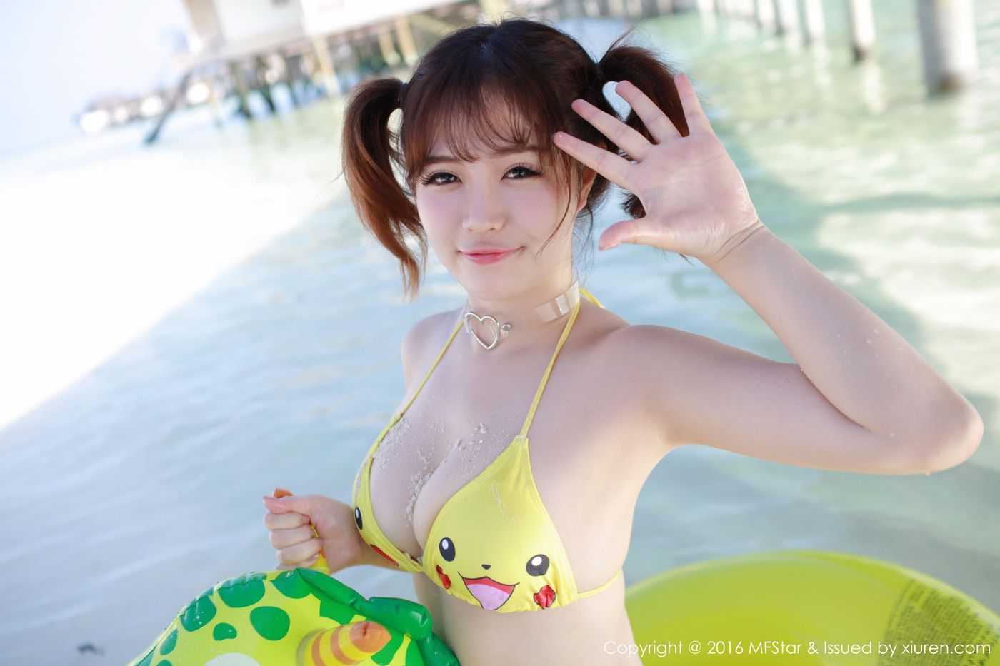 性感女神徐cake运动风泳衣皮卡丘比基尼马尔代夫旅拍 VOL.056