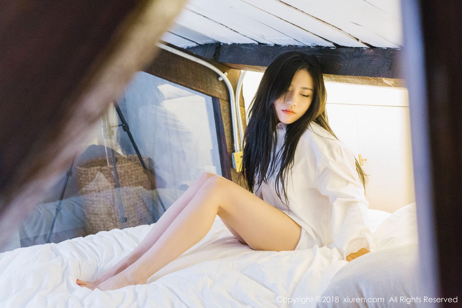 宅男女神许诺Sabrina清新薄纱早安女友写真 No.1024
