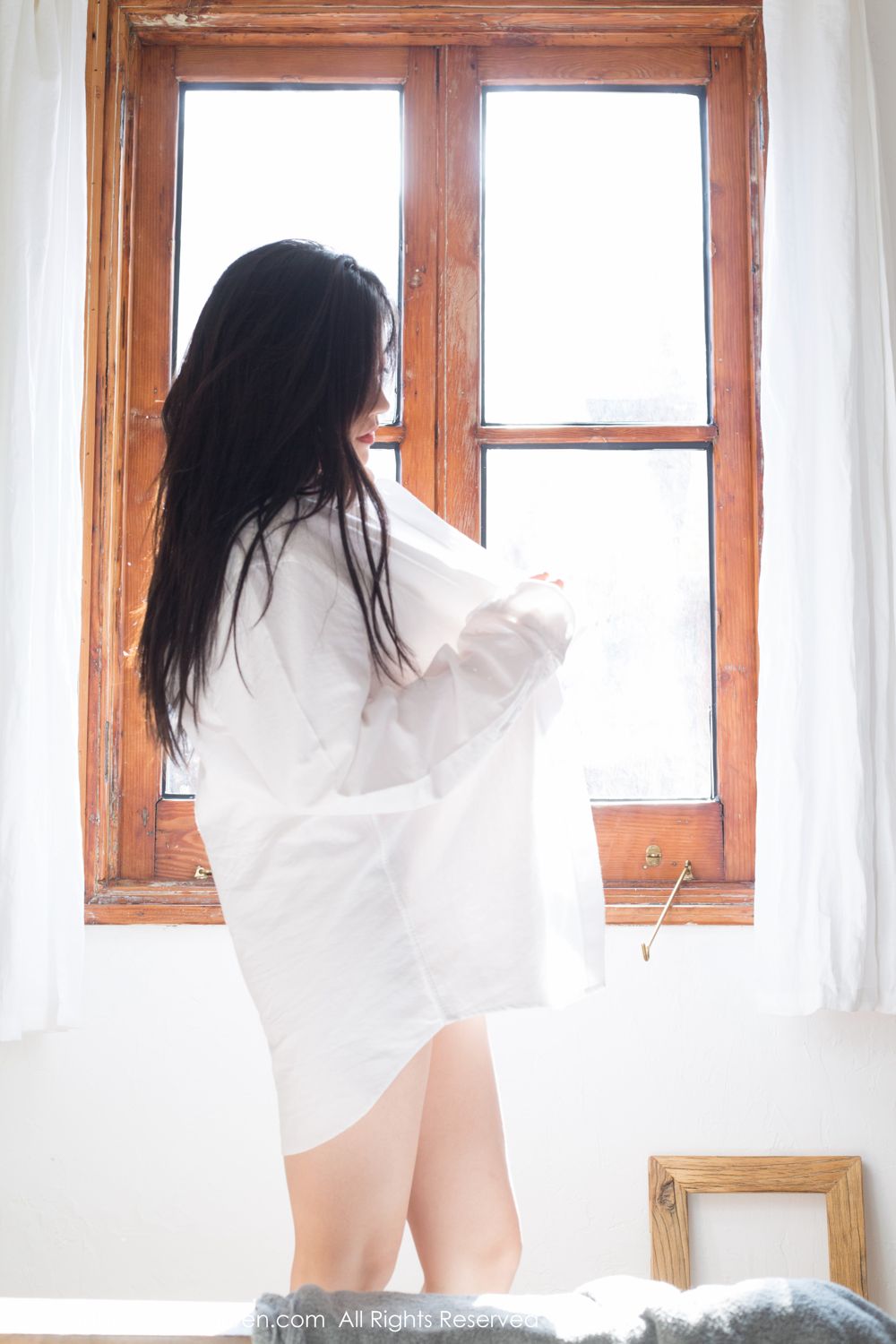宅男女神许诺Sabrina清新薄纱早安女友写真 No.1024