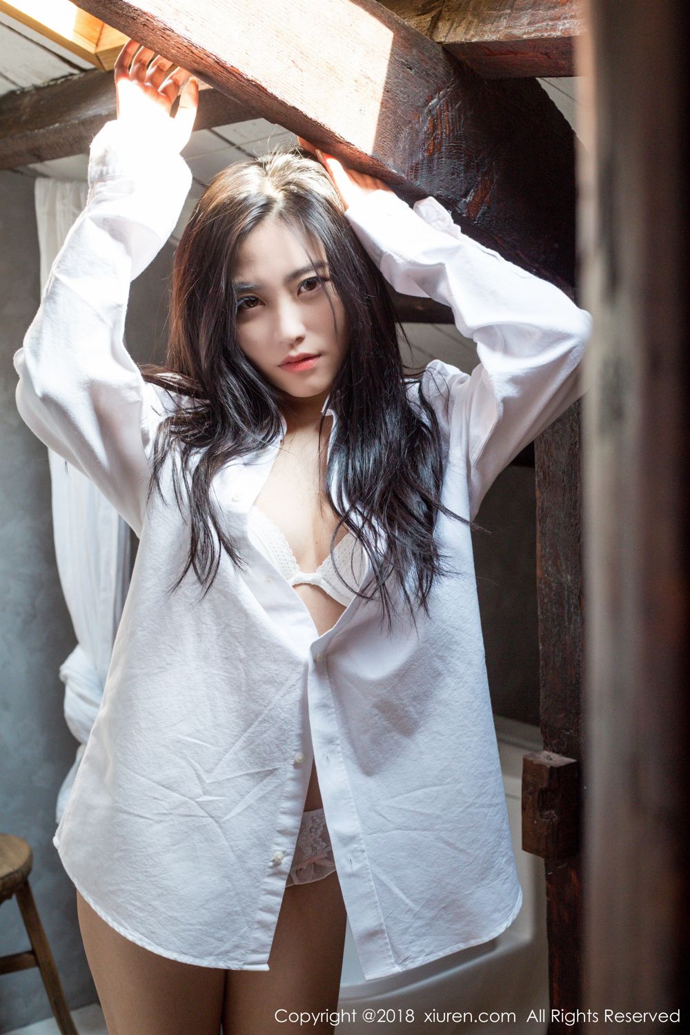 宅男女神许诺Sabrina清新薄纱早安女友写真 No.1024