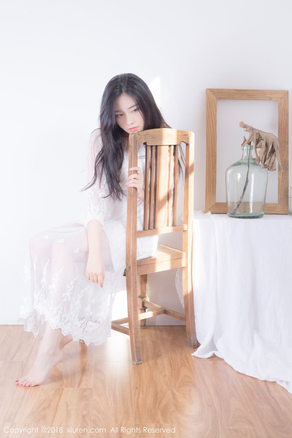宅男女神许诺Sabrina清新薄纱早安女友写真 No.1024