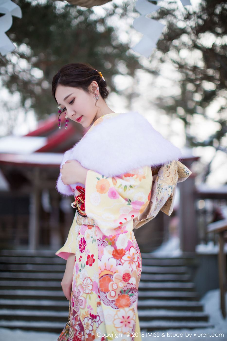 养眼和服美女淼淼萌萌哒学生装制服诱惑北海道旅拍 Vol.242