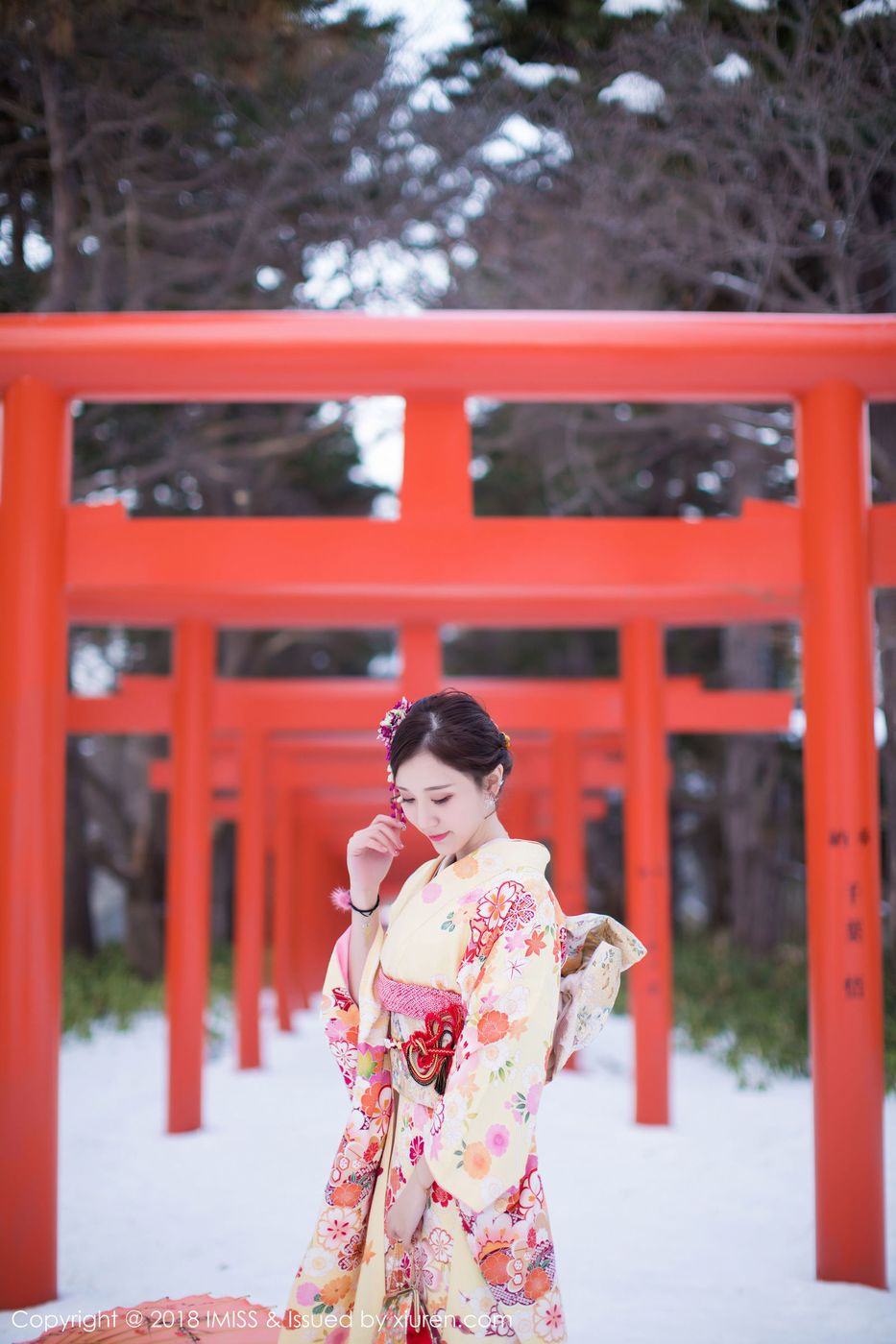 养眼和服美女淼淼萌萌哒学生装制服诱惑北海道旅拍 Vol.242