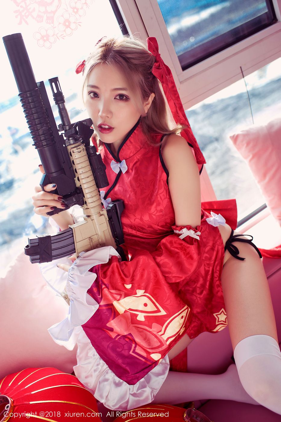 性感美女黄楽然极品身材浑圆翘乳COS枪娘写真 No.911