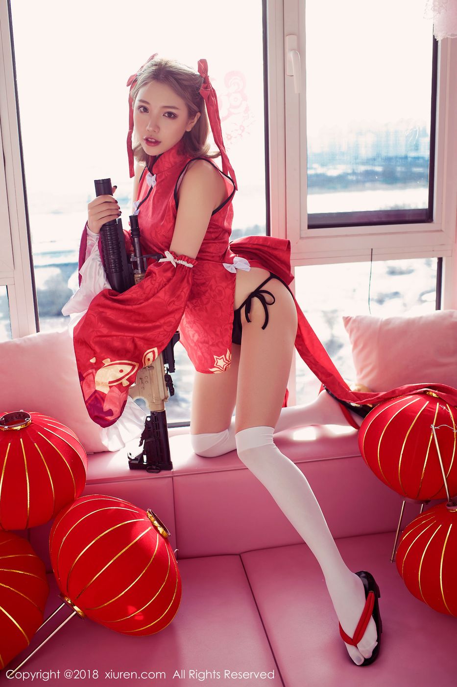 性感美女黄楽然极品身材浑圆翘乳COS枪娘写真 No.911