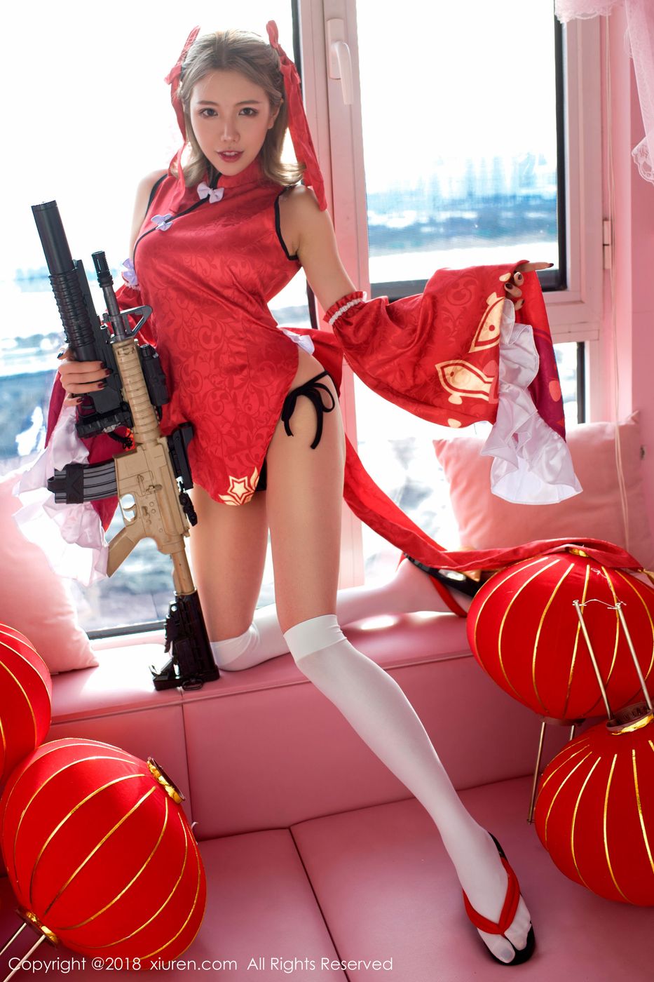 性感美女黄楽然极品身材浑圆翘乳COS枪娘写真 No.911