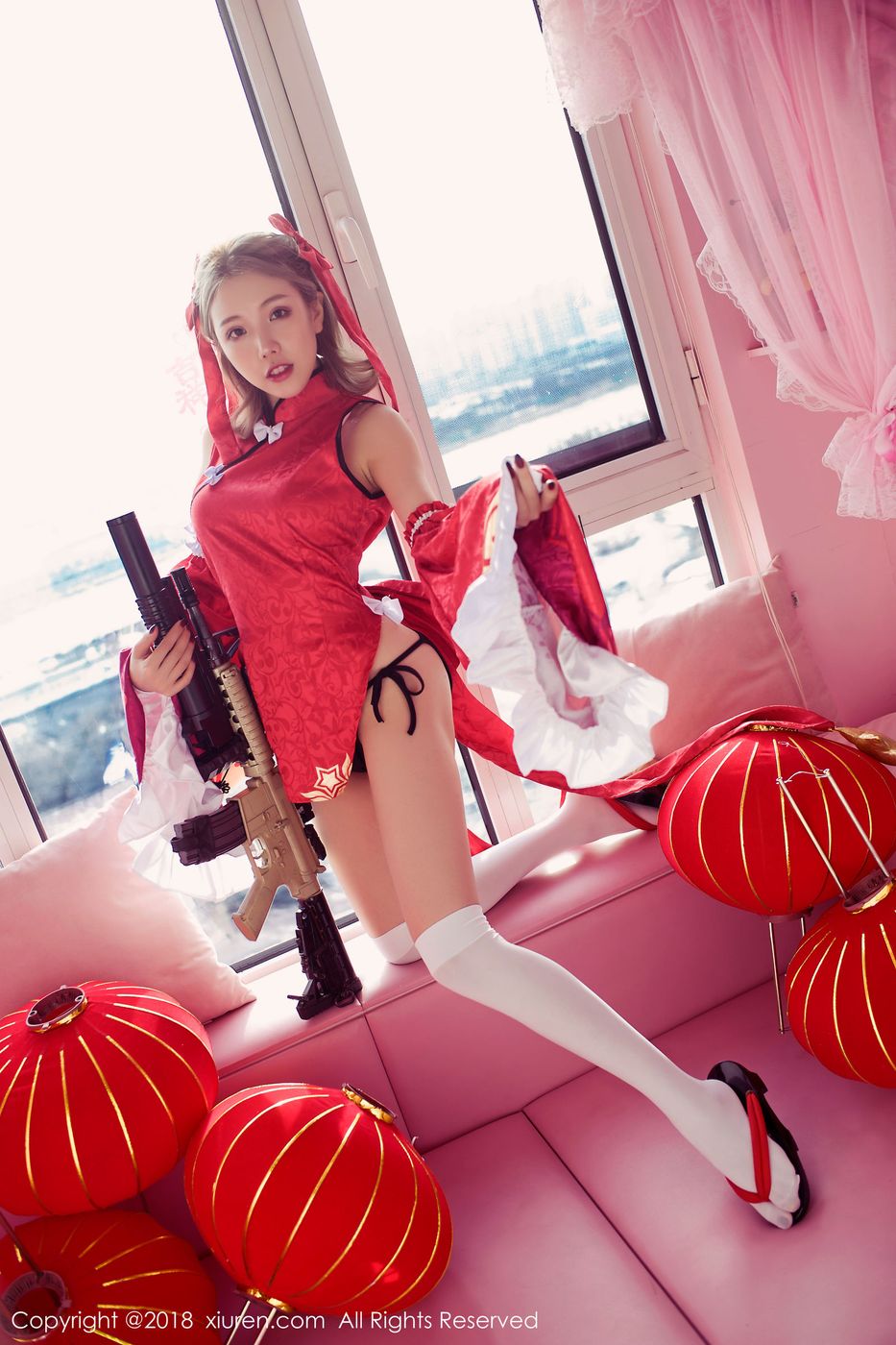 性感美女黄楽然极品身材浑圆翘乳COS枪娘写真 No.911