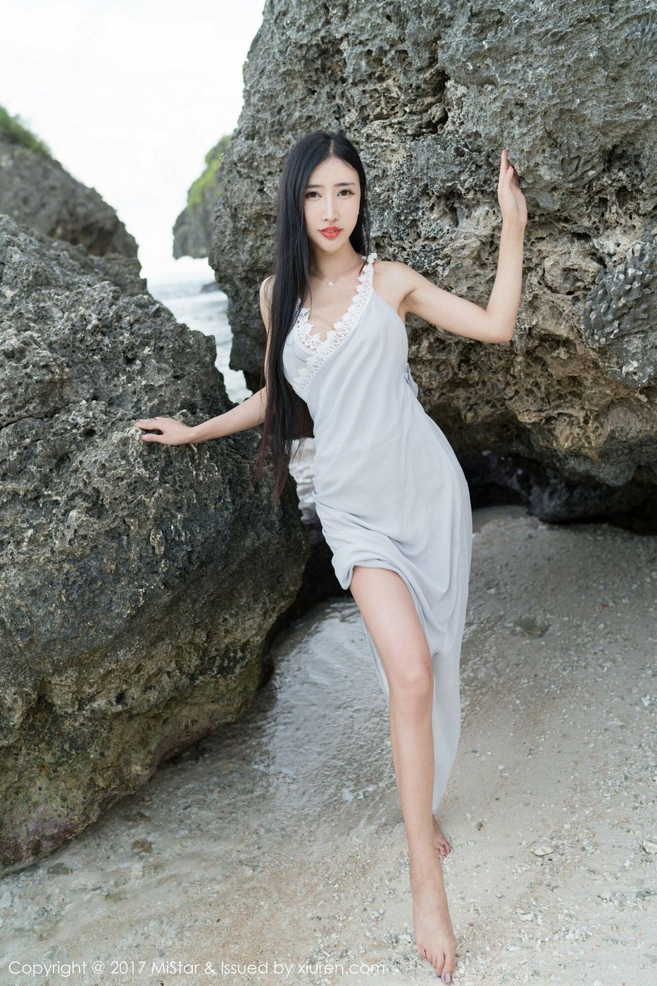 魅妍社美女模特余心曼美胸长腿内衣诱惑塞班旅拍