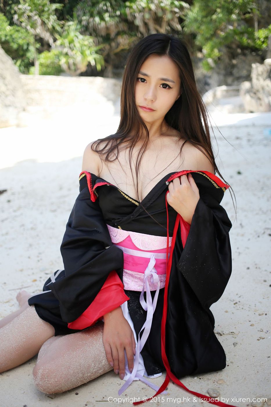 和服美女moa小姐诱惑美胸修长美腿腿菲律宾长滩旅拍