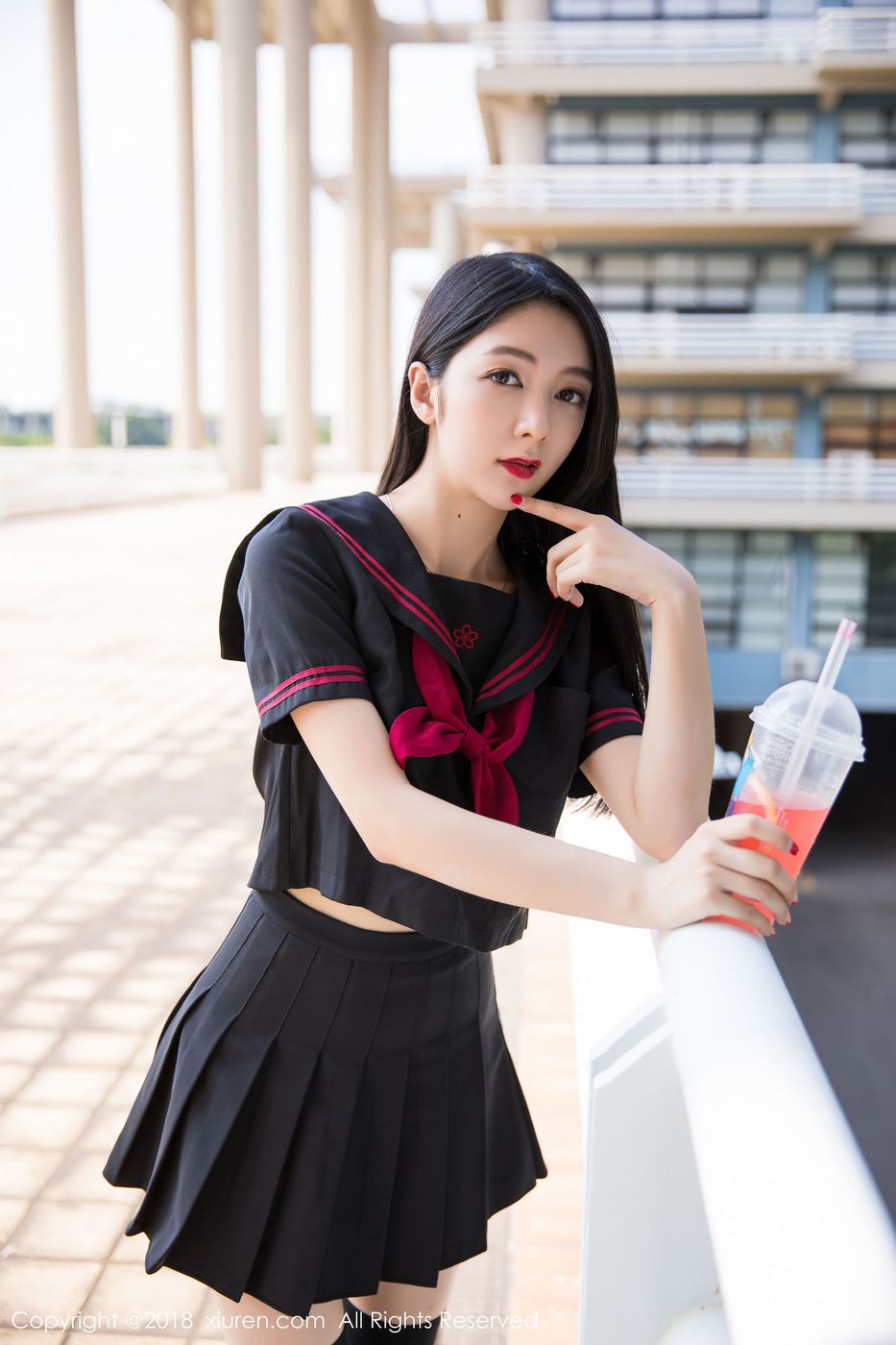 性感女神Angela小热巴英伦式校服修长美腿制服诱惑写真