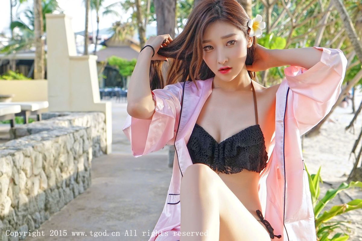 美女模特李筱乔JoJo沙滩比基尼内衣诱惑普吉岛旅拍