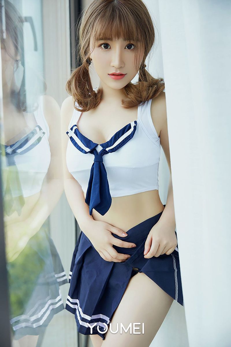 萌妹子绯月樱Cherry学妹制服衣衫半解性感套图