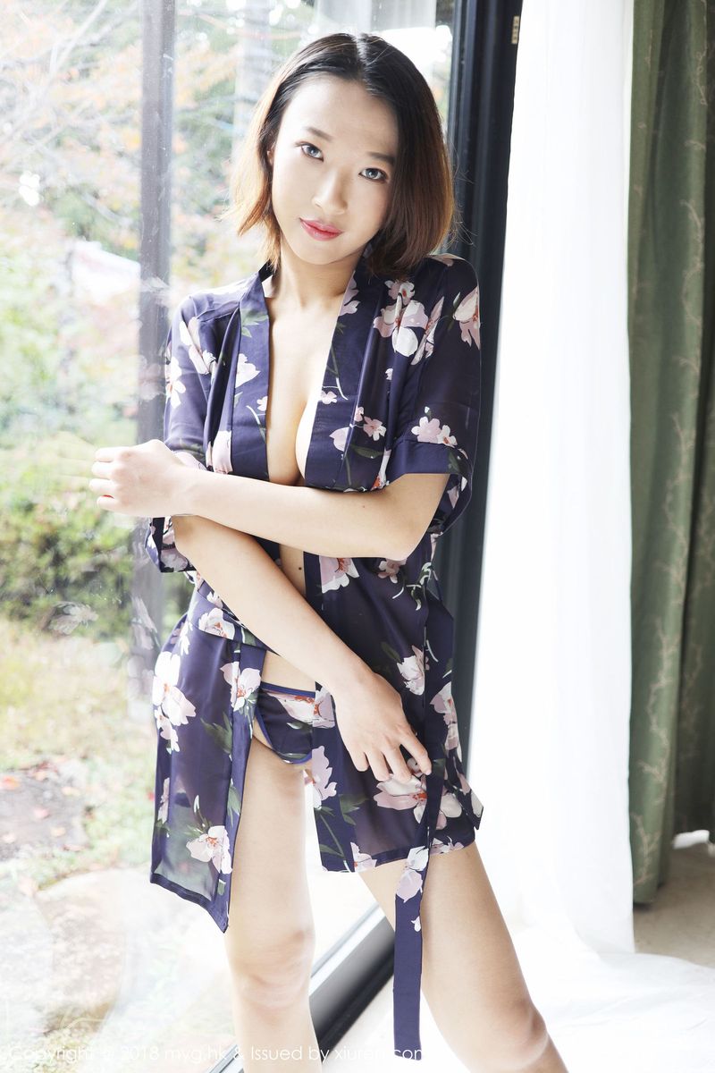 美媛馆美女模特栗子Riz情趣旗袍妩媚和服内衣诱惑写真
