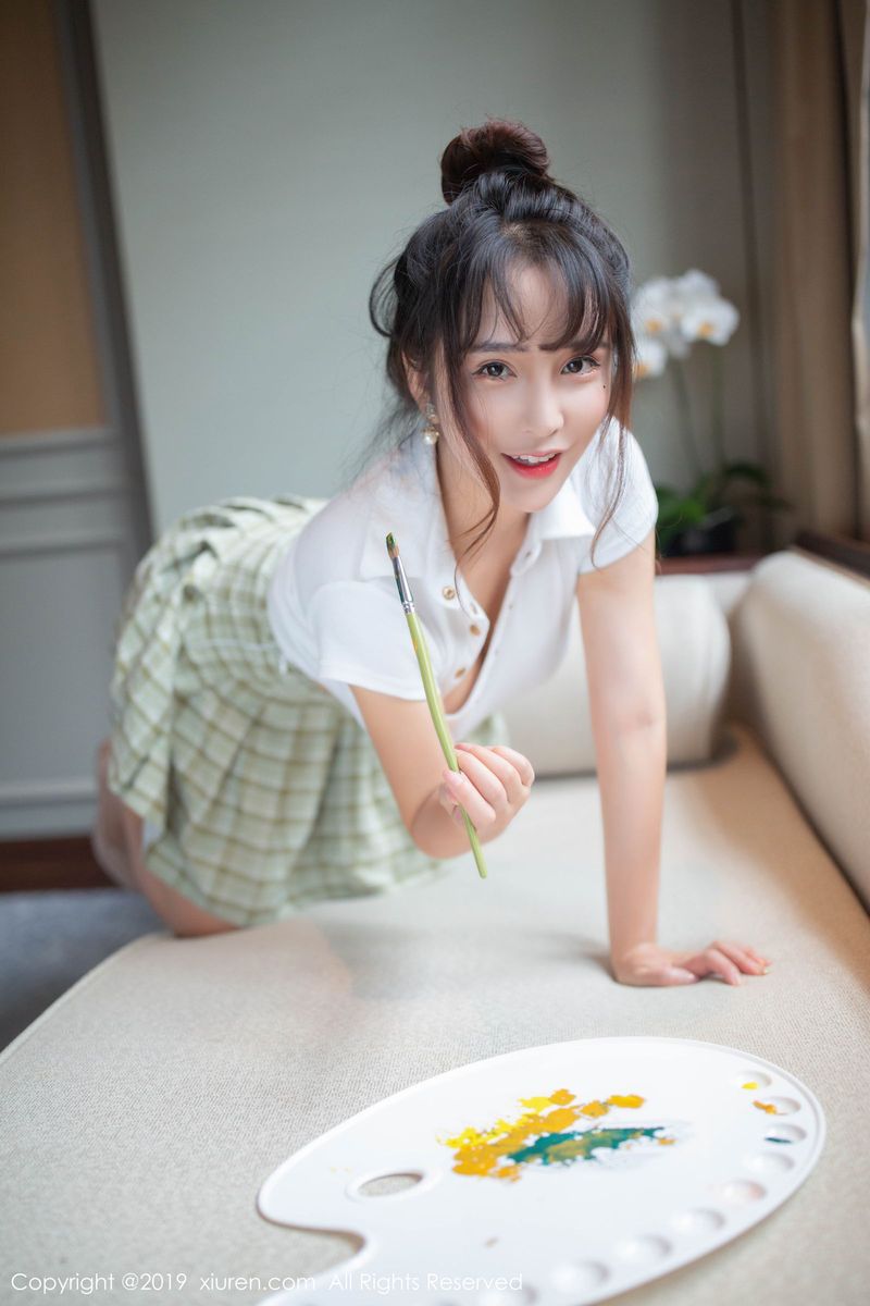 美女模特陶喜乐_lele性感学生装曼妙身姿诱人写真