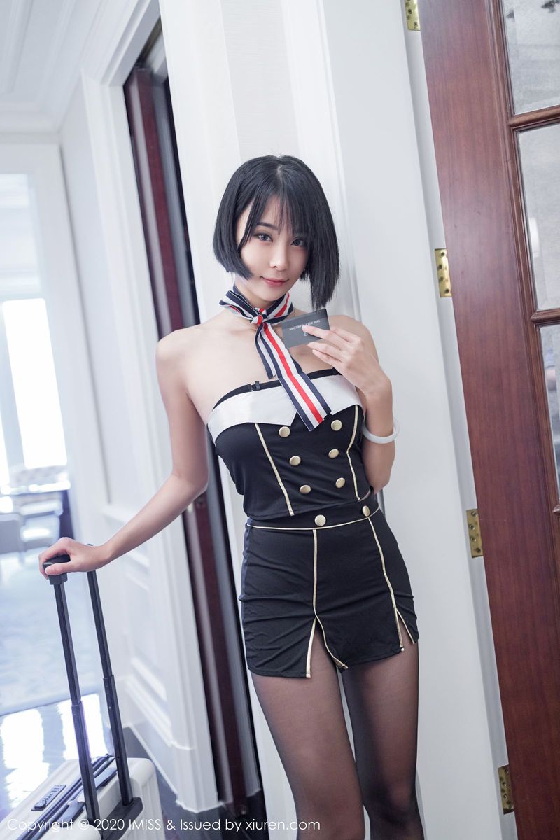 美女模特蓝夏Akasha黑丝美腿空姐制服性感写真