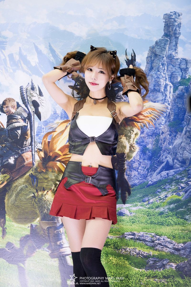 韩国可人儿徐珍儿bunny露脐红色小短裙ShowGirl活动美图