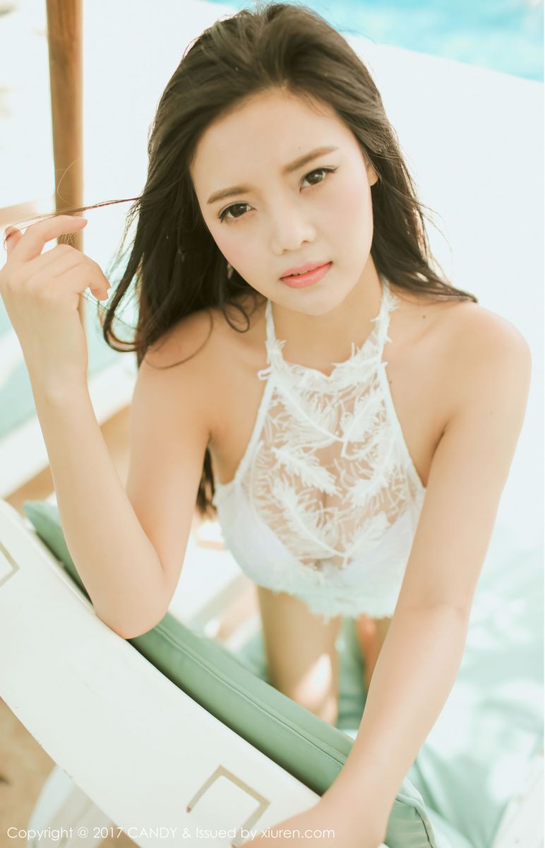 美女模特林美惠子Mieko蕾丝长裙巴厘岛旅拍