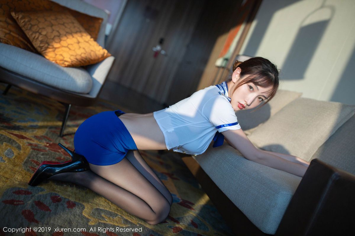 美女模特陆萱萱空姐制服职场OL性感气质写真