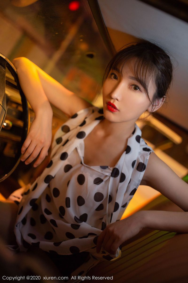 性感女神陆萱萱出租车司机香车美人主题写真