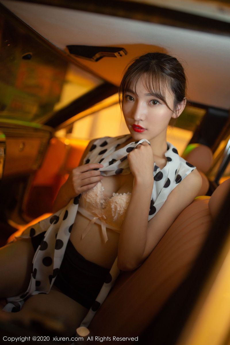 性感女神陆萱萱出租车司机香车美人主题写真