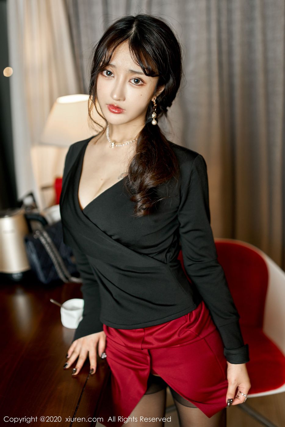 美女模特Betty林子欣中国红内衣系列新春特辑