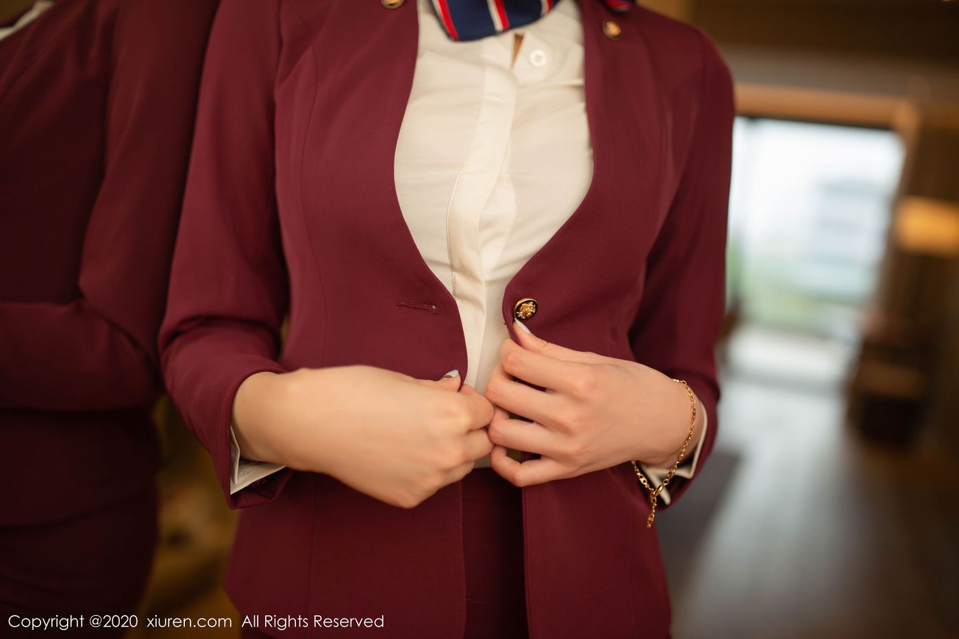 美女模特安然Maleah空乘制服内衣系列写真