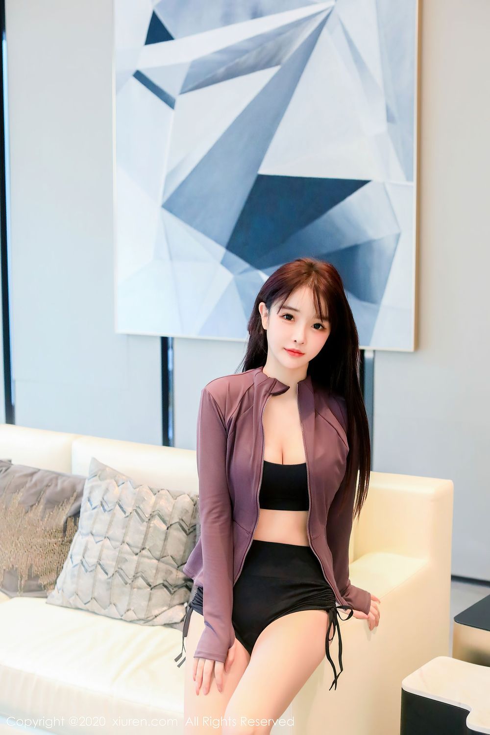 新人模特南初妹妹 - 黑色运动内衣主题清甜写真