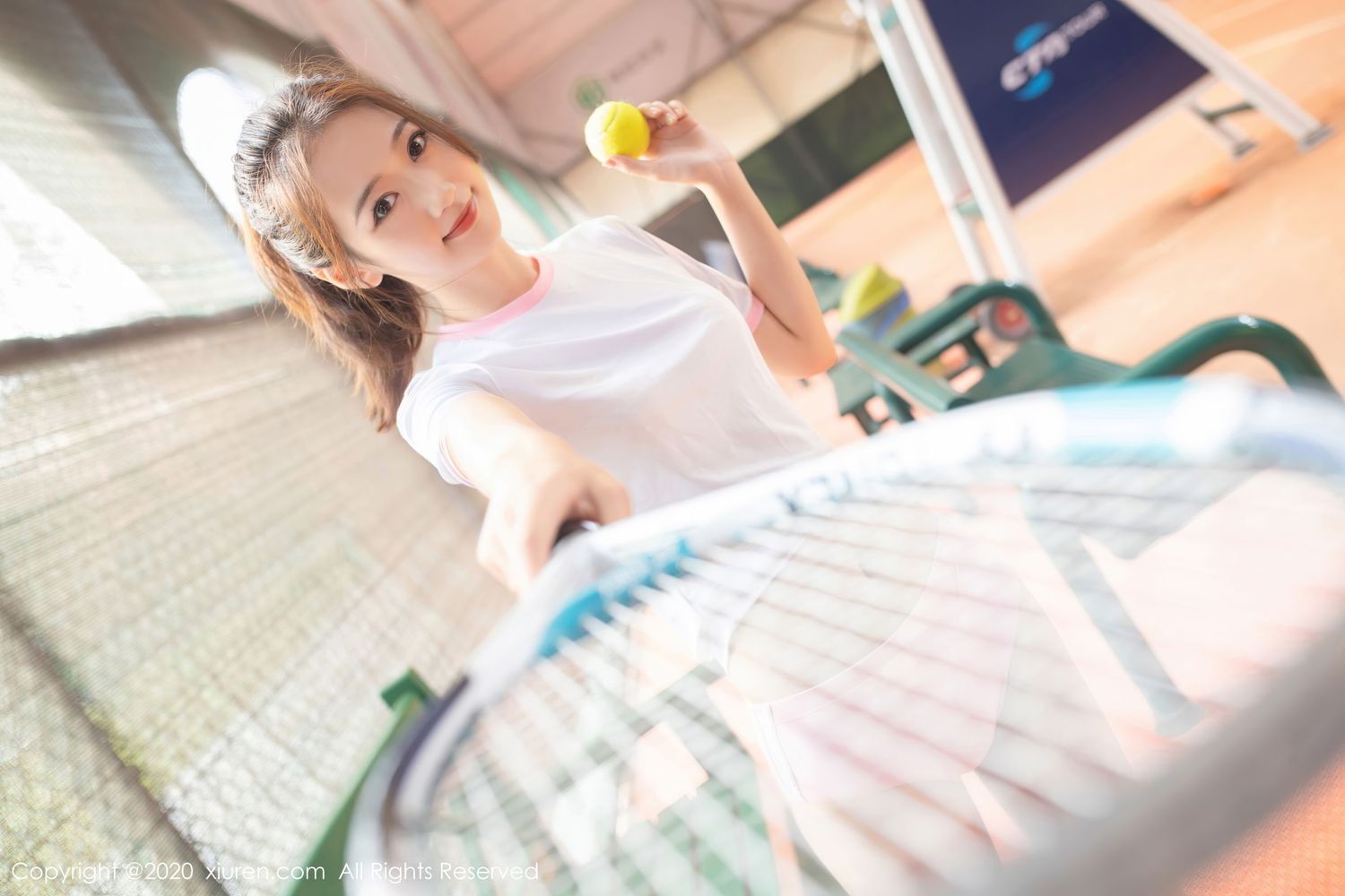 新人模特唐安琪 - 白色长筒袜网球少女系列写真