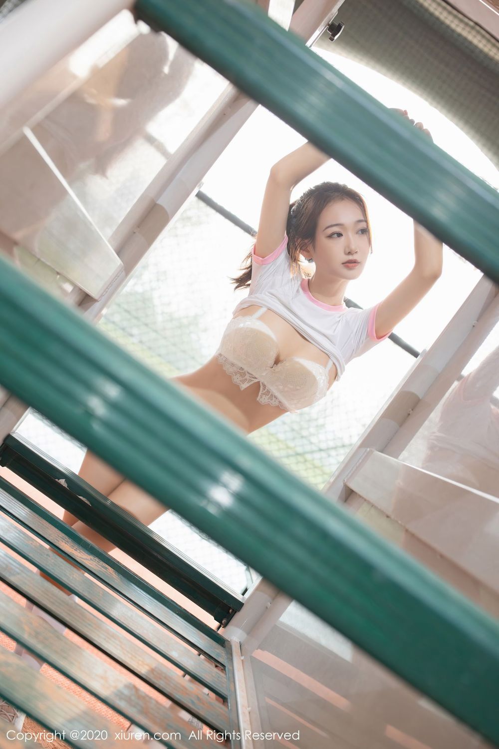 新人模特唐安琪 - 白色长筒袜网球少女系列写真